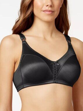 Bali Classic Support Wirefree Cool Comfort Bra 3820 Black 36C NEW